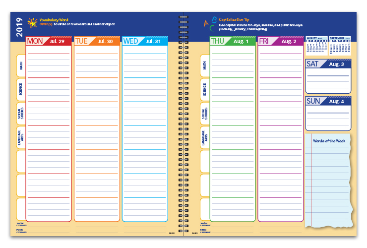 elementary student planners elementary school datebooks agenda books for students